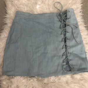 Revolve clothing super down medium denim skirt